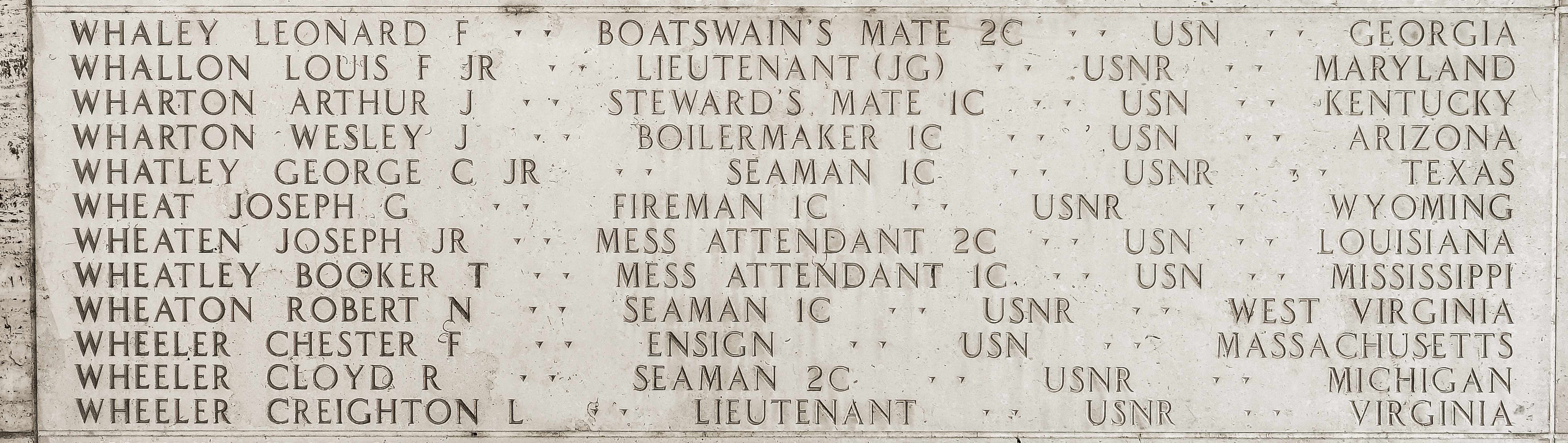Leonard F. Whaley, Boatswain's Mate Second Class